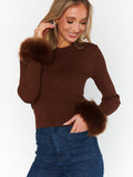 Fran Top in Chocolate Faux Fur