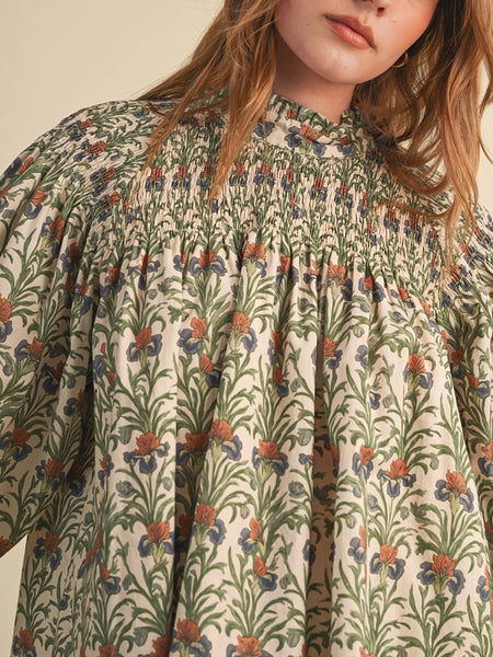 So Yoked To See You Blouse in Cream Garden