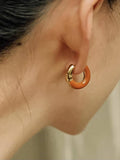 Odessa Enamel Hoops in Orange