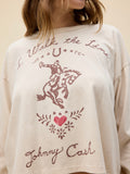 Johnny Cash Walk The Line Meet & Greet Long Sleeve in Dirty White