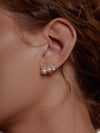 Graduated Pearl Crystal Stud Earrings