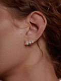 Graduated Pearl Crystal Stud Earrings