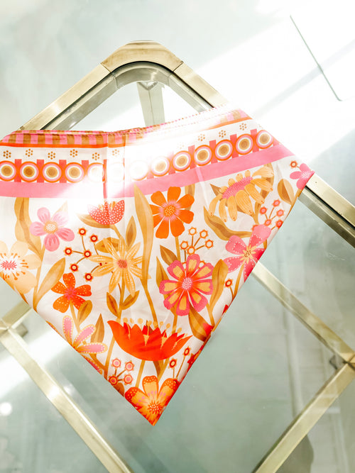 Bouquet Dreams Bandana Scarf in Pink