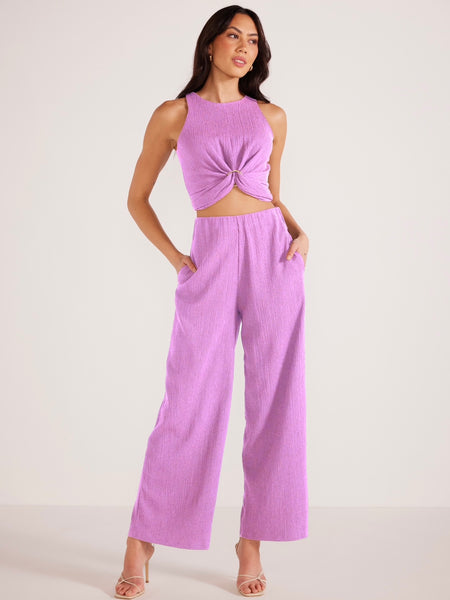 Unity Ring Textured Pants in Lilac