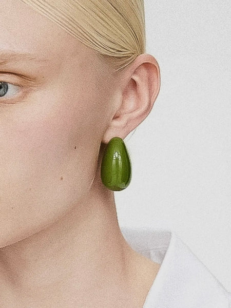Oliee Olive Retro Earring in Green