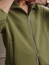 Tyde Zip Through Sweat in Loden Green