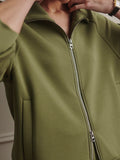 Tyde Zip Through Sweat in Loden Green