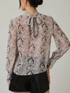 Slinking Along Blouse in Grey Snake