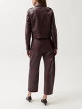 Eli Faux Leather Pant in Cabernet