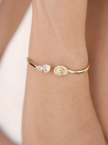 Golden Nautilus Shell Cuff Bracelet