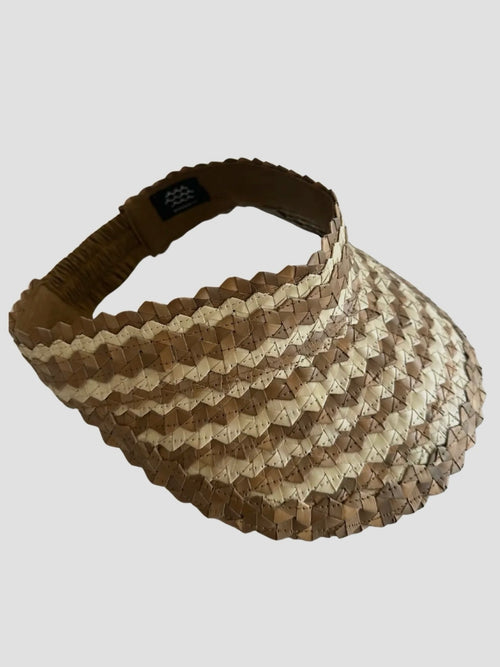 Stripe Playa Visor in Cocoa & Natural