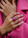 Merveille Cabochon Ring in Fuchsia