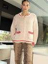 Apres Cozy Cardigan in Red & Cream