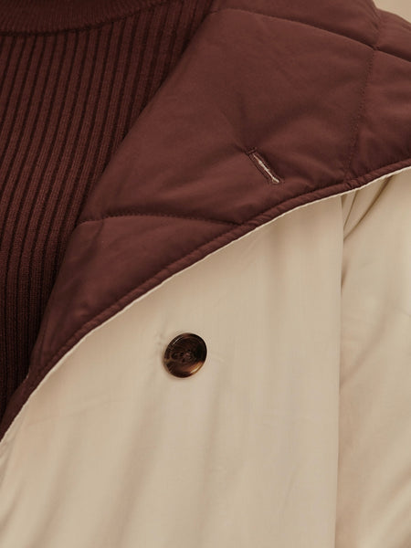 Annalise Reversible Wrap Coat in Deep Mahogany