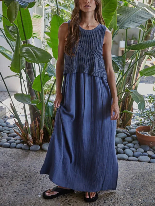 Sweater But Make It Spring Dress in Navy