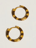 Avielle Enamel Hoops in Brown