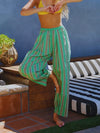Party Pants in Electric Green Stripe