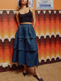 Denim Date Midi Skirt in Blue