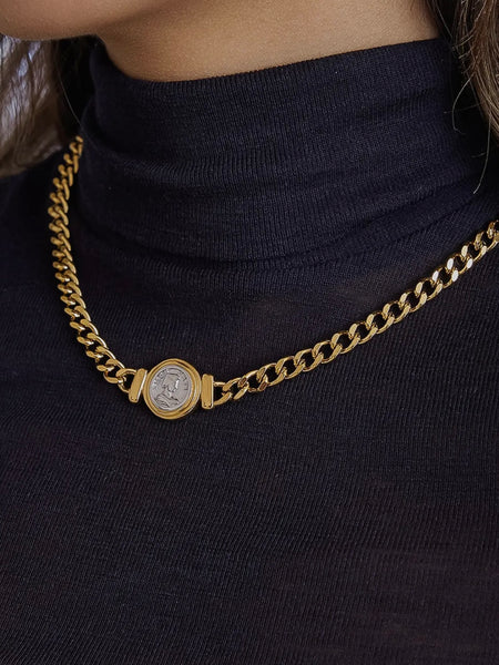 Parisse Coin Pendant Necklace