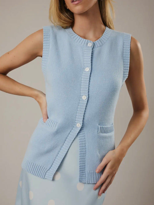 Baby Blues Knit Vest in Blue