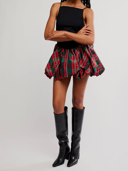 Tinsel Kiss Plaid Mini in Red Plaid