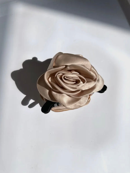 Organza Rose Claw Clip