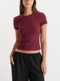 The Baby Tee in Berry Noir