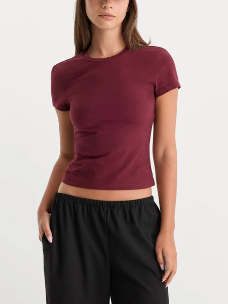 The Baby Tee in Berry Noir