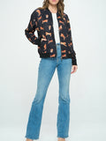 Satin Safari Bomber Jacket in Black