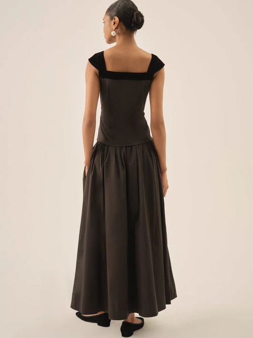 Train Station Poplin Top in Black