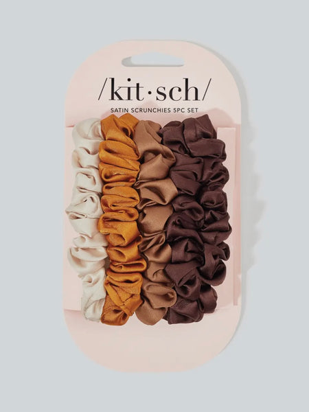 Satin Petite Scrunchies 5pc Set in Sedona