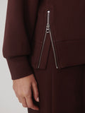 Novi Longline Mock Neck Sweat in Deep Mahogany