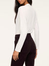 Cashknit Long Sleeve Wrap Bodysuit in Ivory