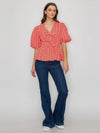 In A Cinch Eyelet Top in Coral
