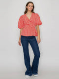 In A Cinch Eyelet Top in Coral
