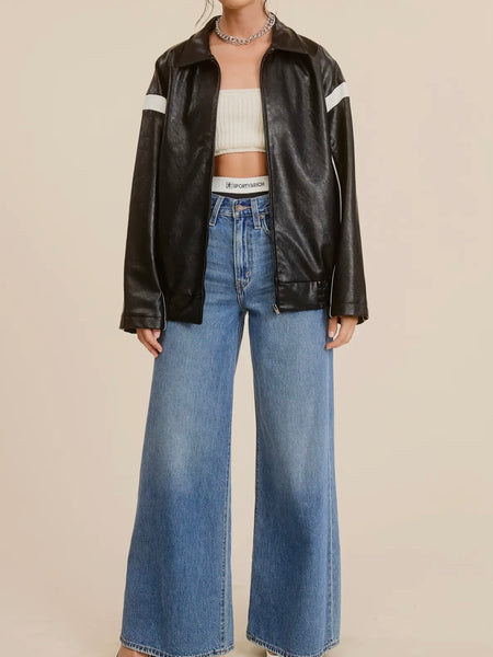 Hello Faux! Bomber Jacket in Black