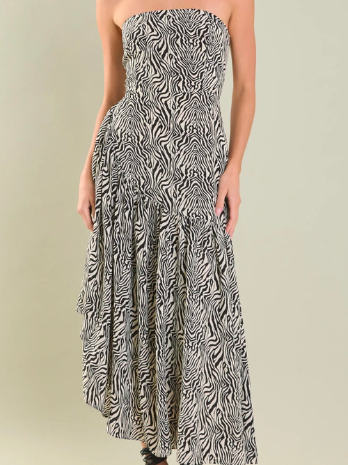 Z Is For Zebra Dress in Ivory & Black