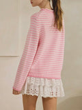 Don't Stop The Stripe Sweater in Pink