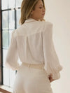 Off The Cuff Linen Top in Ivory