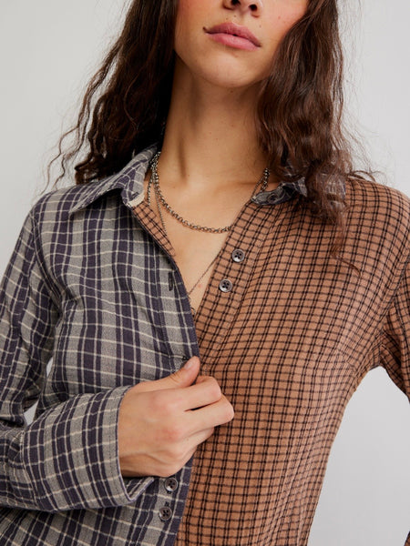 Benny Slim Plaid in Brown Combo
