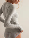 So Soft Seamless Long Sleeve in Heather Grey