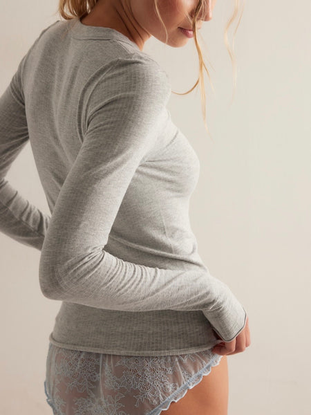 So Soft Seamless Long Sleeve in Heather Grey