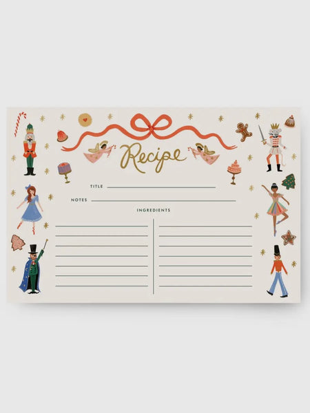 Pack of 12 Nutcracker Recipe Cards