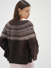 Stewart Fair Isle Cardigan in Brown