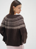Stewart Fair Isle Cardigan in Brown