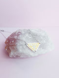 Repurposed Triangle Necklace in Butter Yellow