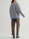 Stunned Stripes Top in Blue Combo