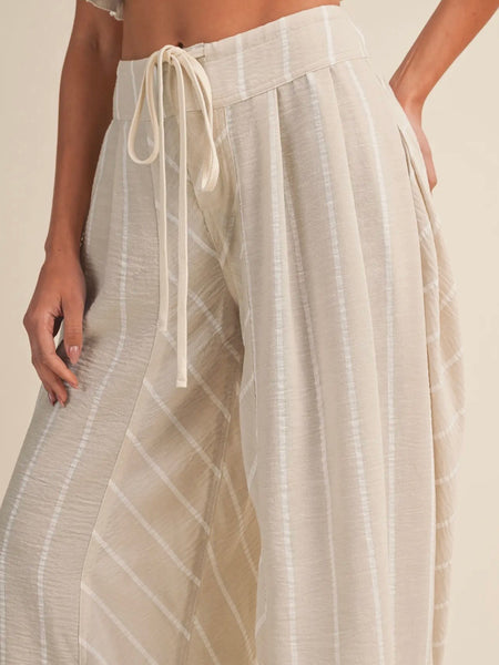 Seal The Deal Stripe Pants in Taupe
