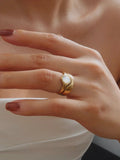 Alouette Stone Wave Ring in Clear