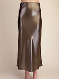 All That Glitters Midi Skirt in Olive